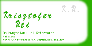 krisztofer uti business card